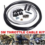 Universal 5 Metres DIY Throttle Cable Kit Nipples Ferrules Motorbike Replacement