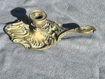 Vintage Brass Decorative Scalloped Wee Willie Winkie Candlestick Holder Prop