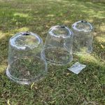 Large Plastic Plant Protection Bell Cloche Covers with Ground Pegs (Pack of 3)