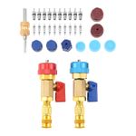 R134A AC Valve Core Remover Installer Tool High Low Pressure Car Air Con Kit