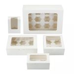 PREMIUM Windowed Mini Cupcake Boxes for 4, 6, 12 & 24 Cup Cakes With Inserts