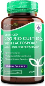 Pro Bio Cultures Complex 60 Billion CFU w/ Lactospore - Digestive Health - Vegan