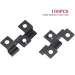 100x Composite Decking Clips 3mm Hidden Fasteners with Screws, Stainless Steel
