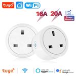4X Tuya 20A Smart WiFi Plug UK Power Monitor Wireless UK Socket Google Alexa
