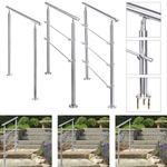 Stainless Steel Hand Rail Balustrade 0-3 Cross Bar Home Garden Safety Stair Rail