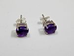 Natural Amethyst stud Dainty Studs in 925 Sterling Silver party earring stud