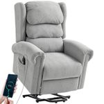 Electric Riser Recliner Chair Soft Fabric Armchair Grey Modern NEW Velvet touch