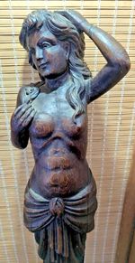 Antique Carved Oak Female Figure/architectural/ furniture/caryatids  82cm high