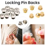 Locking Pin Badge Backs - 10/20/30pcs Brass Fastener Clasps for Secure Jewelry