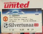 Manchester United V FC Kobenhavn 2006 Champions League match ticket stub rare