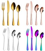Stainless Steel Premium Flatware Spoon Fork Knife Cutlery 24pc Gift set