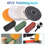 Polishing Buffing Wheel Drill 8PCS Kit Mop Compound Car Metal Attachment