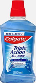 X3 Colgate Triple Action Xtra+ White Mouthwash Alcohol Free Mint 500ml
