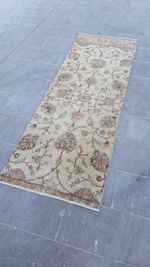 2.5x7 ft Vintage Turkish Runner Rug Wool Anatolian Handmade Hallway Oushak d