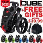 SKYMAX CUBE 2026 GOLF TROLLEY ONE CLICK 3 WHEELED TROLLEY +FREE £39.99 GIFT PACK