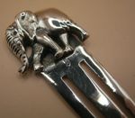 Beautiful Solid Silver 925 Bookmark With An Elephant Topper - Paper Money Clip