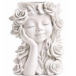 Face Planter Vase White Girl Rose Floral Pot Home Decor Gift Ornament