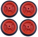 4 x 80mm Red Plastic Wheels With Plastic Tyres