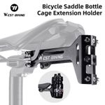 WEST BIKING Aluminum Alloy Bike Bicycle Dual Water Bottle Cage Holder Extension