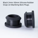 Black 2mm-50mm Silicone Rubber Snap-on Blanking Bore Plugs End Caps Stopper Seal