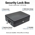 A4 Security Lock Box Large Chest Cash Safe Keys Document Home Office Box