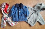 NEXT Unisex Baby Jacket Bundle 0-3M Denim Button + Hooded Animal Print