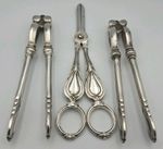 George III Sterling Silver Case Dessert Set Grape Scissor Nutcracker 1797 London