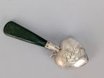 Antique Silver Plated Baby Rattle Heart Shaped