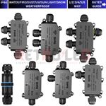 OUTDOOR JUNCTION BOX WATERPROOF IP68 ELECTRICAL CABLE CONNECTOR CASE 2 3 4 WAY 