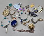 Mixed Jewelry Lot Earrings Pendants Charms Keychain Mexico Shell Rhinestone