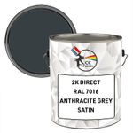2K RAL 7016 Anthracite Grey Direct Satin 500ml - 5.0L (NEXT DAY)