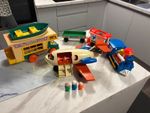Vintage Fisher-Price Little People Bundle Camper 994 Fun Jet 183 Train Figures