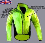 MENS CYCLING JACKET Hi Viz  HIGHLY VISIBLE  WINDPROOF WATERPROOF BREATHABLE MENS