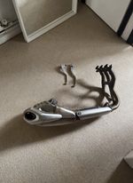 Triumph Trident 660 Stock Exhaust Pipe and Break Leavers 2021