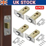 4Pack 45mm Tubular Latch, Internal Door Lock Mortice Latch Polished Door Latch