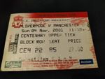 MATCH TICKET LIVERPOOL V MANCHESTER UNITED FA PREMIERSHIP 4th NOVEMBER 2001