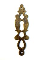 Antique Key Hole Escutcheon Plate 92 mm long x 26 mm wide. Reclaimed