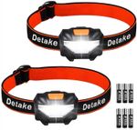 Detake Kids Head Torch, 2 Pack Super Bright Lightweight LED Headlamp with 3 Lig