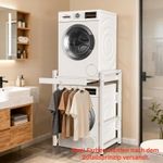 Washing Machine Dryer Stacking Kit Washer Dryer Stand Shelf w/ Drawer Max.300KG
