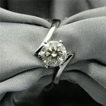 Bypass 1.50Ct Round Cut Diamond 14K White Gold Engagement Ring Simulated Size 5