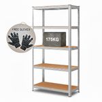 5 Tier Metal Shelf Storage Unit Shelving Shelves Racking Warehouse Rack Shed