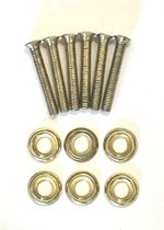 Set of six panel screws and cup washers for vintage Vox amplifiers (brass)