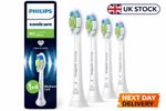 4 pack White Black Philips Sonicare W2 Premium Defence Sonic Toothbrush Heads