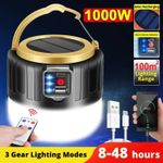 Solar LED Camping Light Tent Lamp USB-Rechargeable Lantern Flashlight Outdoor UK