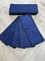 14 Blue Glitter Open Plan Stair Case Carpet Stair Treads  Sparkle Pads