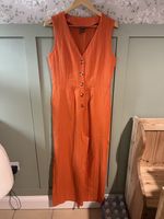 Women’s Orange Sleeveless Jumpsuit Size Large SHEIN