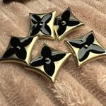 5 LOUIS VUITTON BUTTONS LOUIS VUITTON FLOWER BUTTONS GOLD/BLACK SIGNED LV 23mm