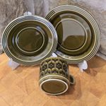 ​Vintage Hornsea Heirloom Green Trio Matching 1975 Date Stamps John Clappison