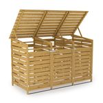 Wooden Wheelie Bin Storage Box Double/Triple Garden Outdoor 2/3 Dustbin Cabinet
