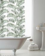 Tropical Leaf Green Shower Curtain Modern Waterproof Bathroom Shower Curtains
